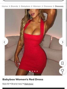 Women's Red Halter Bodycon Dress babyboo